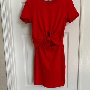 Zara Vibrant Red Knot Dress